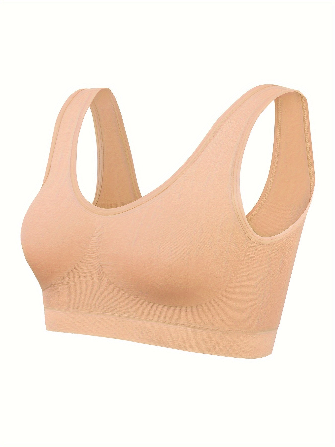 [3pcs Seamless Sports Bras] 3pcs Women's Seamless Sports Bras - No Padding, Low- Non-Sheer Backless Strapless/Tube Top Style (Black/Pink/White) - Gym, Yoga & Casual Attire - Comfortable Wire-Free Chest Supporters