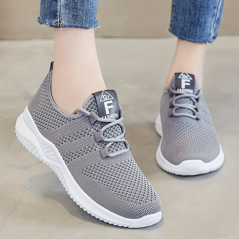Women’s Breathable Pink Mesh Sneakers Comfortable All Season Lace-Up Shoes
