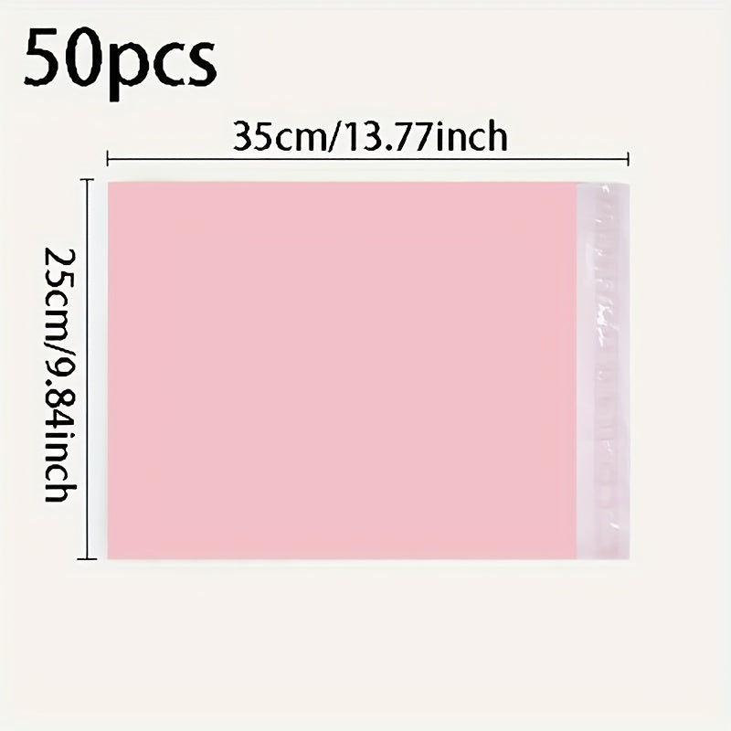 50pcs of Bright Pink Express with a Thickness of 4, Packaged in Polyethylene Mail Bags, Self-Sealing Express Bags, Envelopes, And Transportation Bags