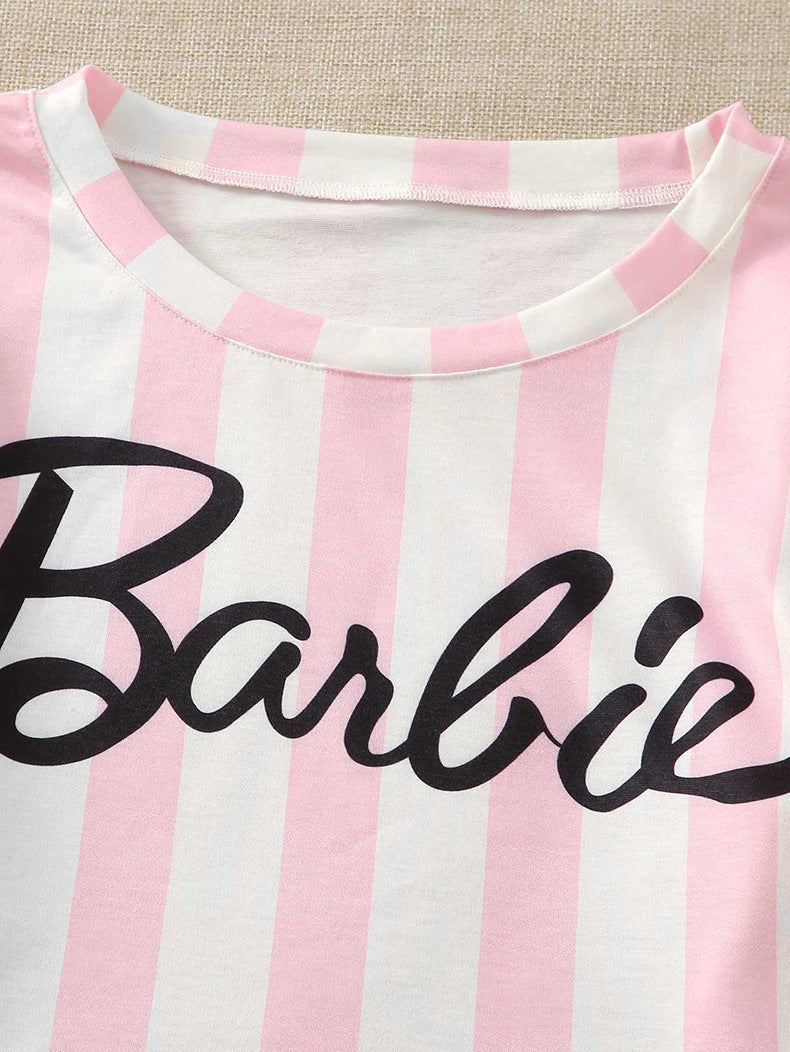 Women’s Pink White Striped Pajama Set – Cute, Cozy  Comfortable