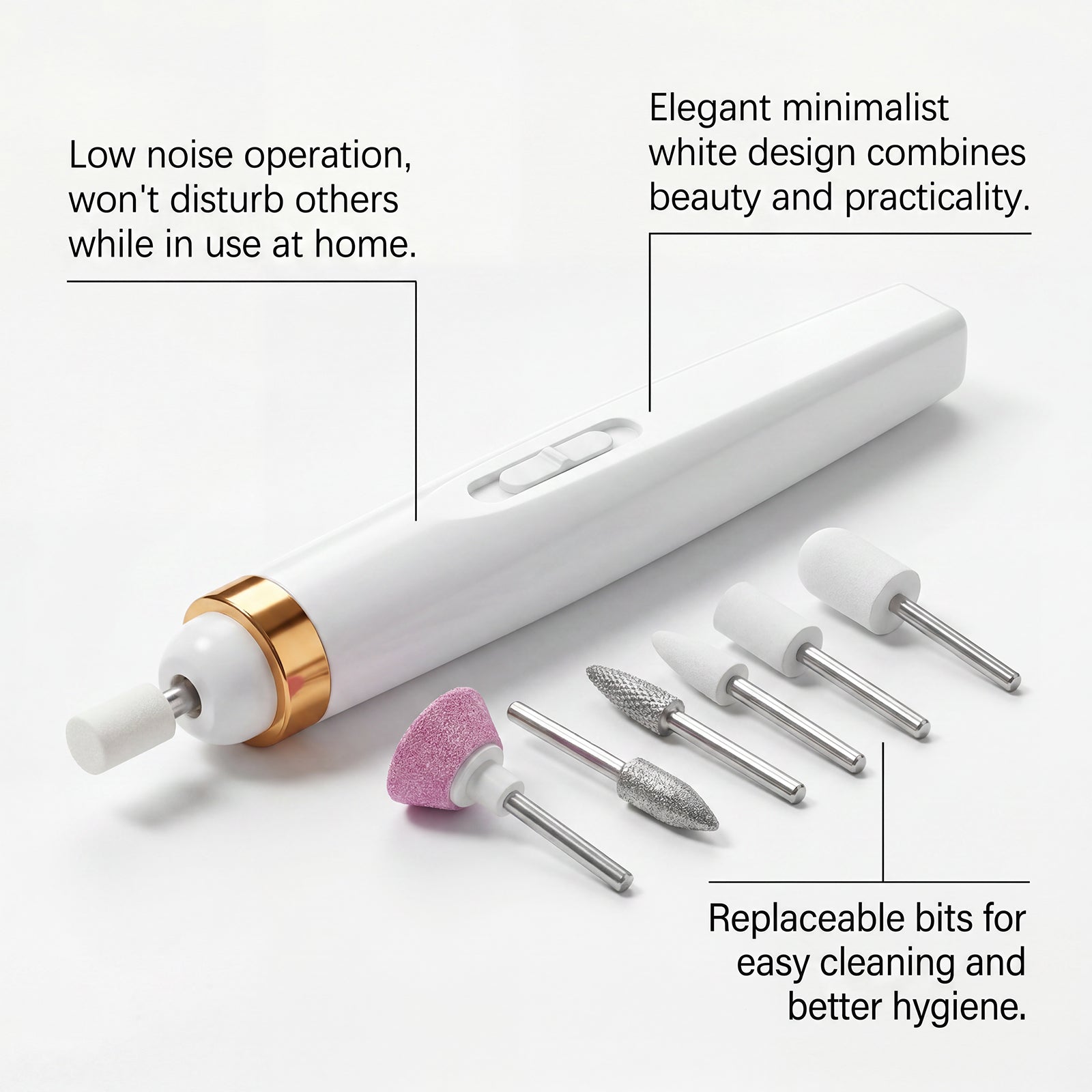 Light Pink Electric Nail Drill – Professional Manicure  Pedicure Tool
