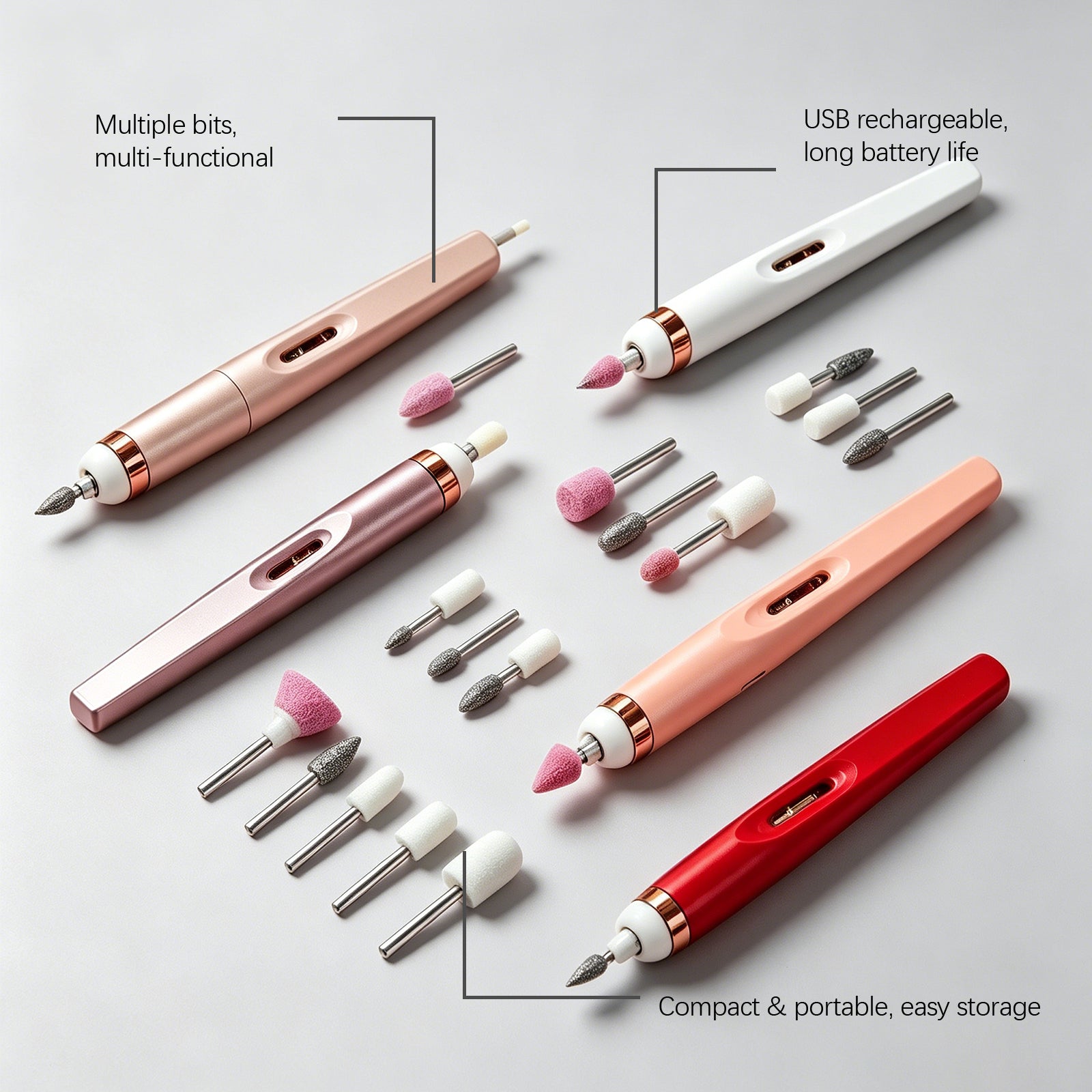 Light Pink Electric Nail Drill – Professional Manicure  Pedicure Tool