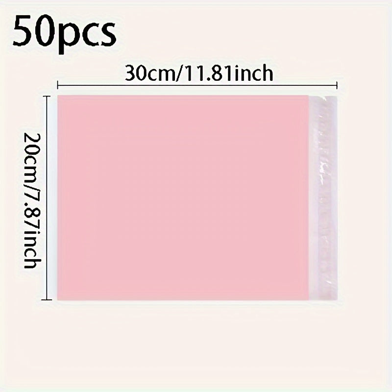 50pcs of Bright Pink Express with a Thickness of 4, Packaged in Polyethylene Mail Bags, Self-Sealing Express Bags, Envelopes, And Transportation Bags
