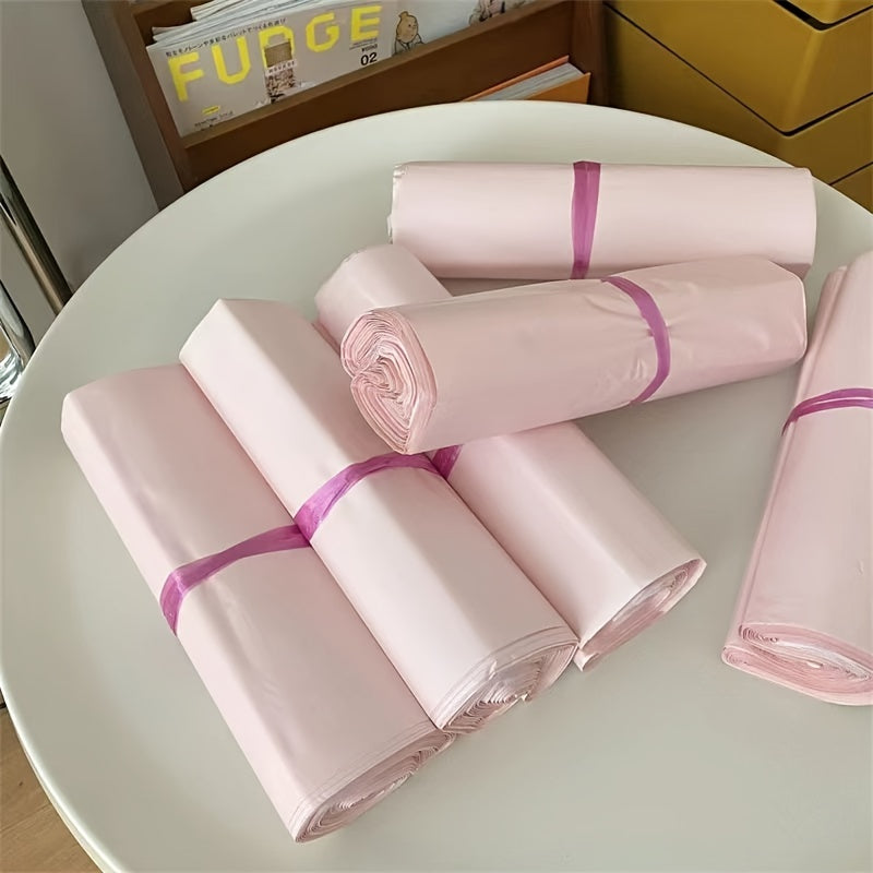 50pcs of Bright Pink Express with a Thickness of 4, Packaged in Polyethylene Mail Bags, Self-Sealing Express Bags, Envelopes, And Transportation Bags
