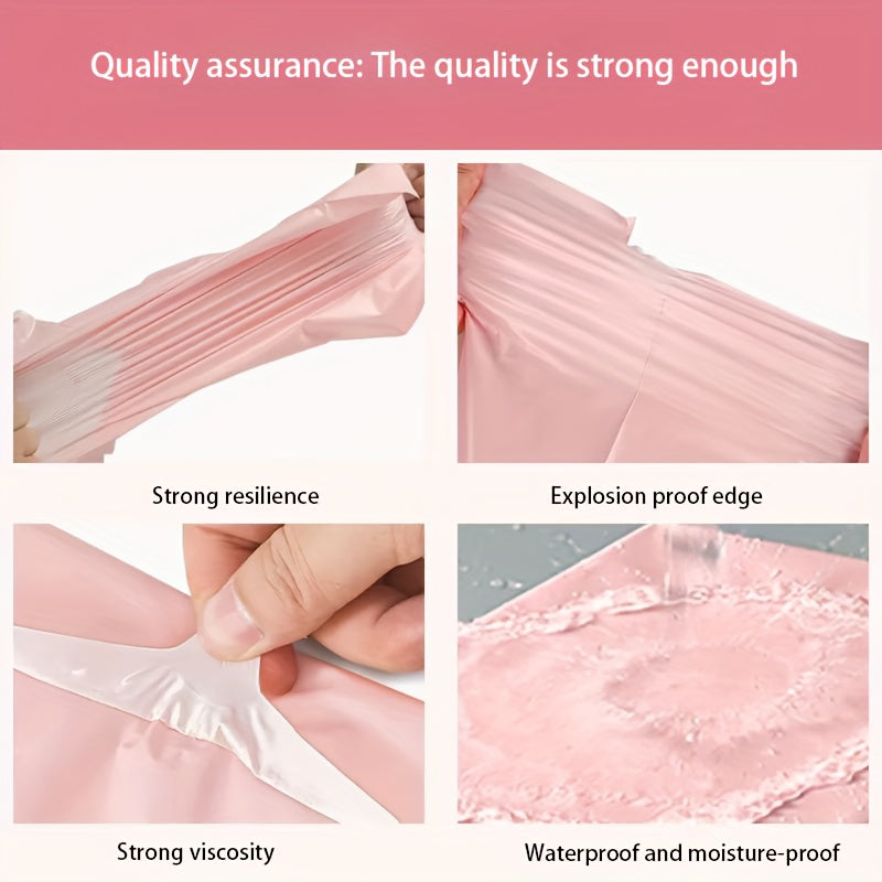 50pcs of Bright Pink Express with a Thickness of 4, Packaged in Polyethylene Mail Bags, Self-Sealing Express Bags, Envelopes, And Transportation Bags