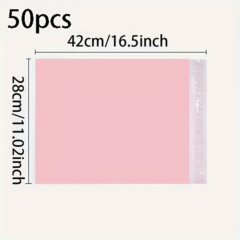 50pcs of Bright Pink Express with a Thickness of 4, Packaged in Polyethylene Mail Bags, Self-Sealing Express Bags, Envelopes, And Transportation Bags