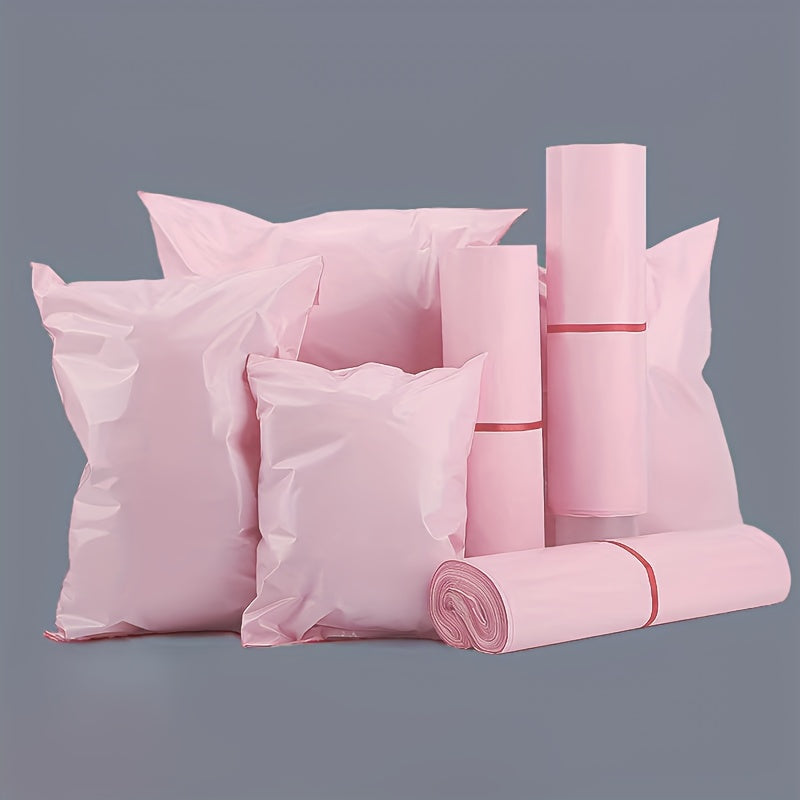 50pcs of Bright Pink Express with a Thickness of 4, Packaged in Polyethylene Mail Bags, Self-Sealing Express Bags, Envelopes, And Transportation Bags
