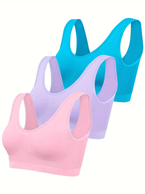 3pcs Women's Seamless Sports Bras - Comfortable and Stylish Pinkshop