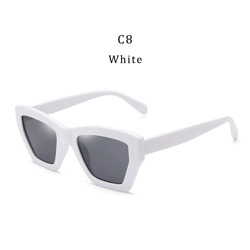 2021 New Design Fashion INS Transparent Pink Women Men PC Colorful Retro Shades Polygon Square Frame Sunglasses