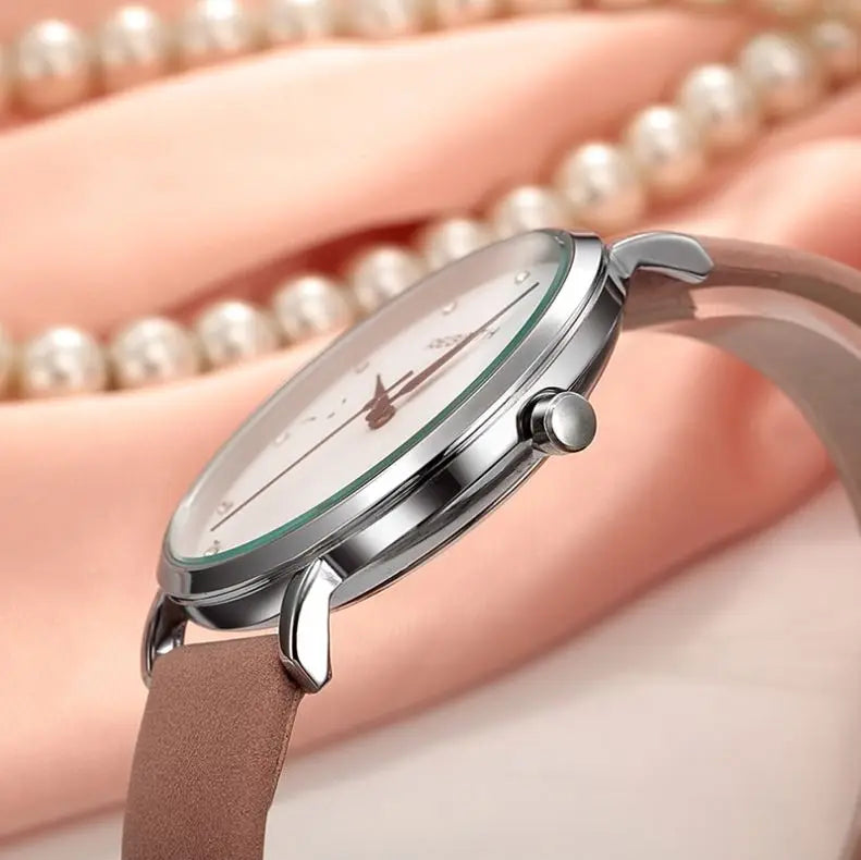 REBIRTH 057 Elegance pink Women Quartz Watch Nice PU Leather Band Small Dial Analog Display Simple Casual watch supplier