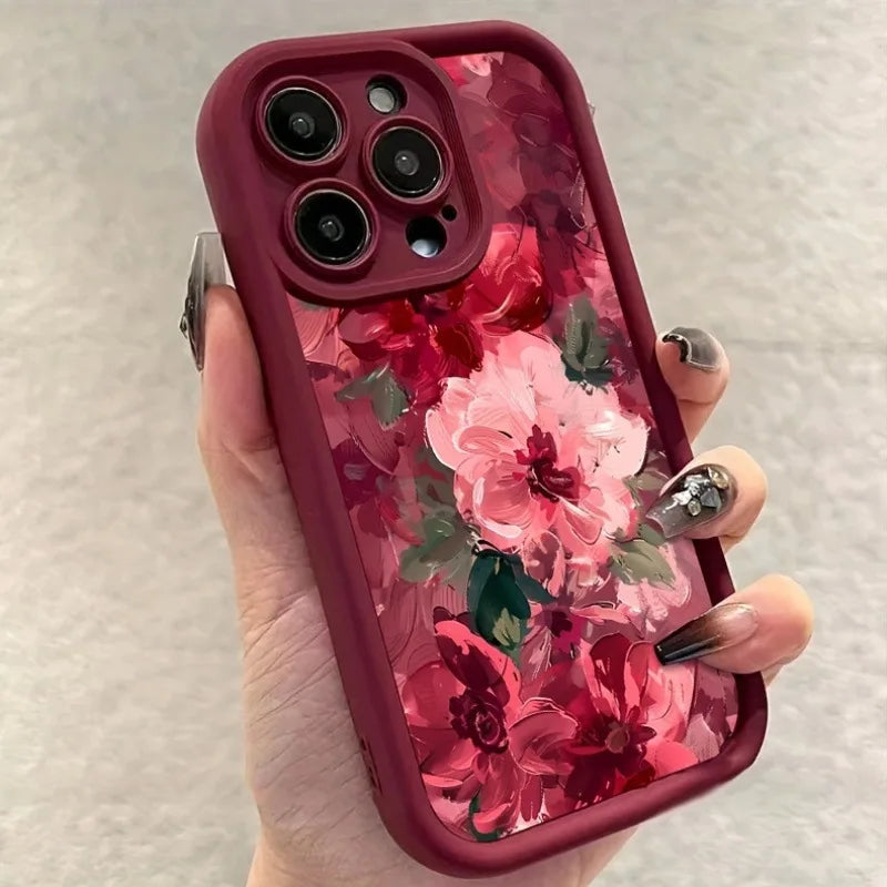 Customized TPU Material Pink Dog Phone Case for iPhone 17/16/15/14... Pro Max Shock Absorber Anti-Drop Back Cover with Model Ins