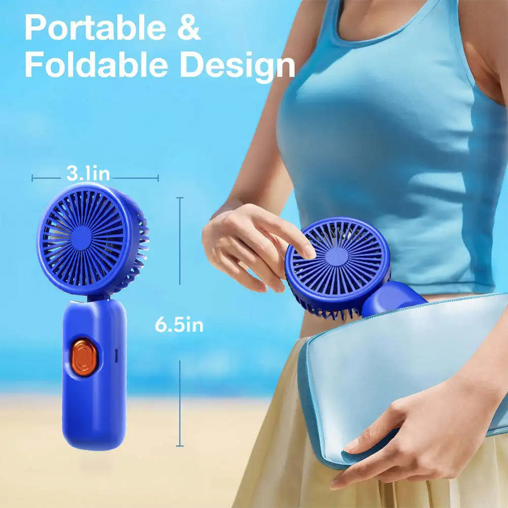 Eu Us in Stock Rechargeable Mini pink Hand Outdoor  Handheld Folding Cooling Portable Fan Handheld for Women