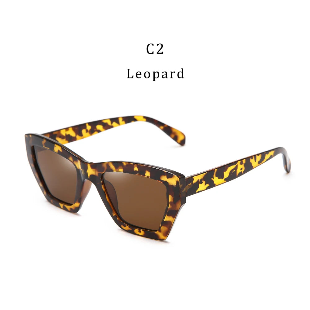 2021 New Design Fashion INS Transparent Pink Women Men PC Colorful Retro Shades Polygon Square Frame Sunglasses