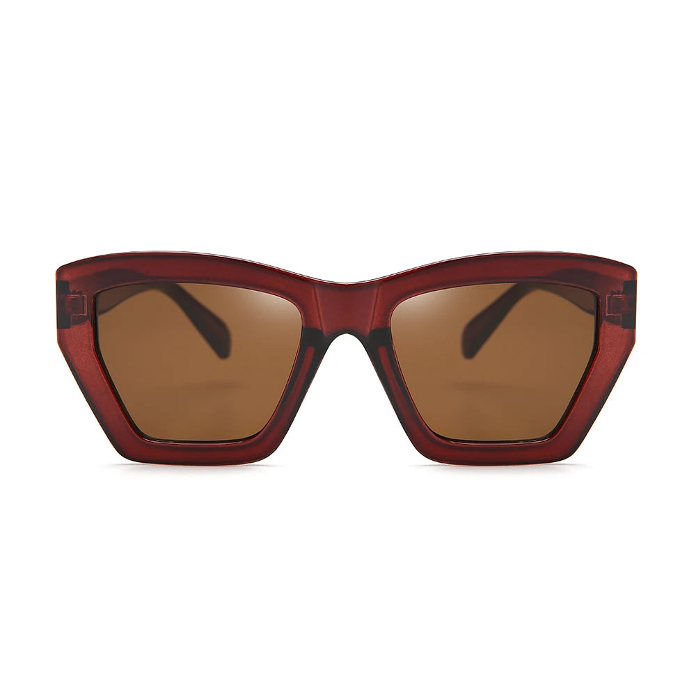 2021 New Design Fashion INS Transparent Pink Women Men PC Colorful Retro Shades Polygon Square Frame Sunglasses