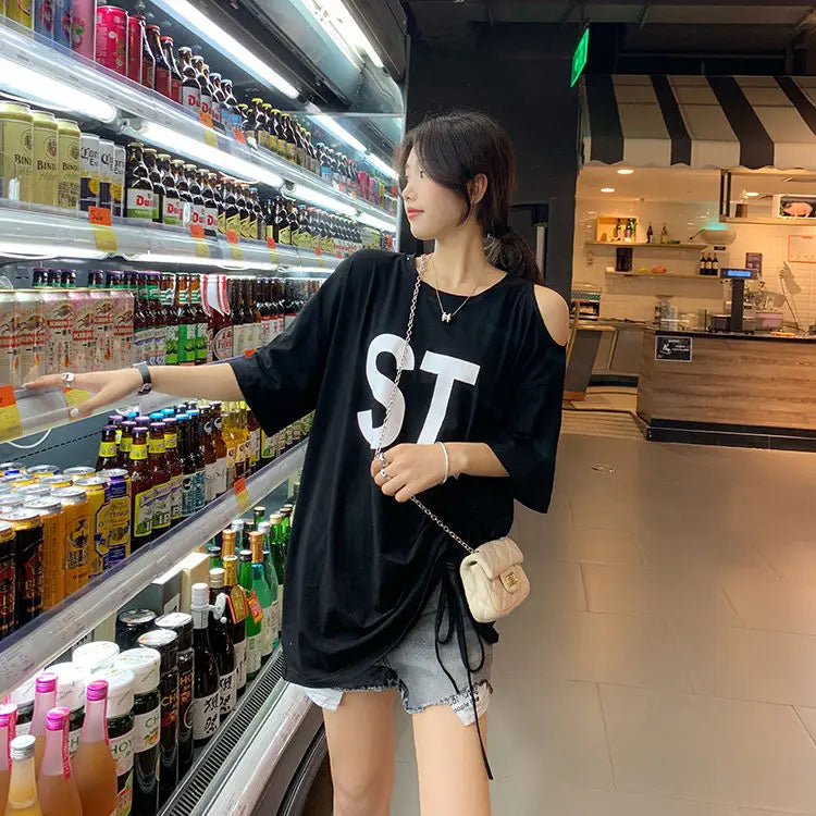 Pink Korean Casual Midi Loose White Women T-shirt Summer Short Sleeve Fashion Pulovers Elegant Graphic T Shirt Clothes Tops