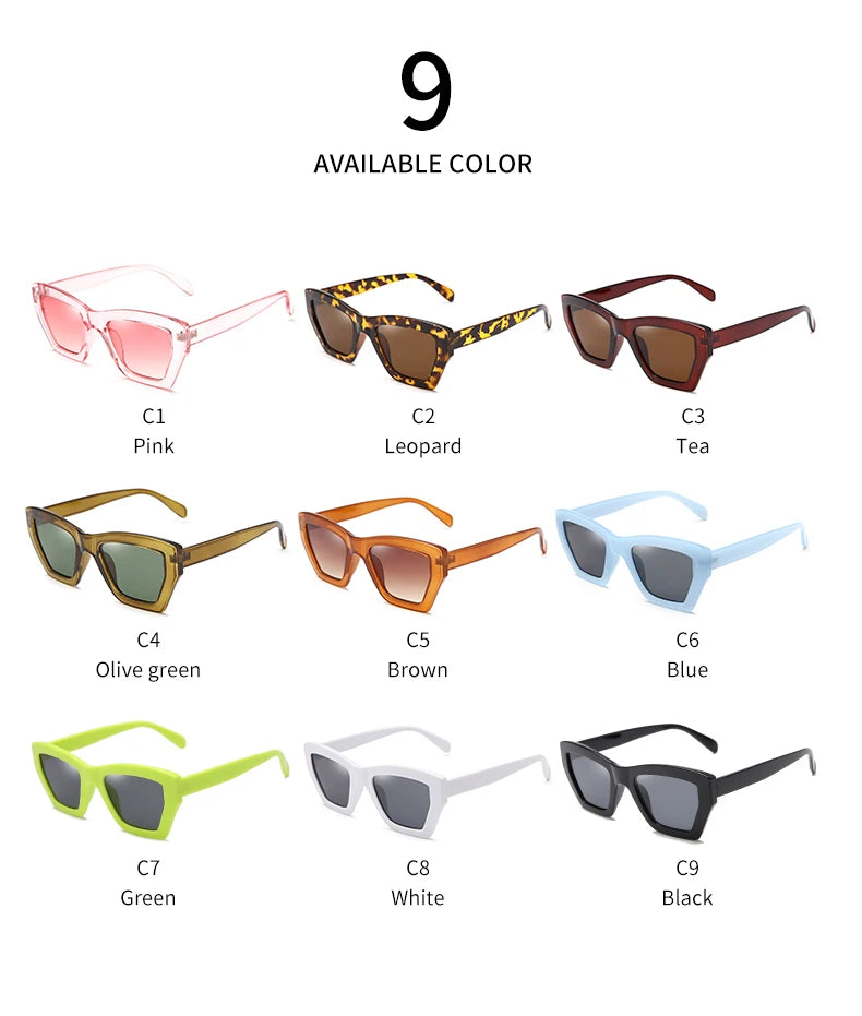 2021 New Design Fashion INS Transparent Pink Women Men PC Colorful Retro Shades Polygon Square Frame Sunglasses