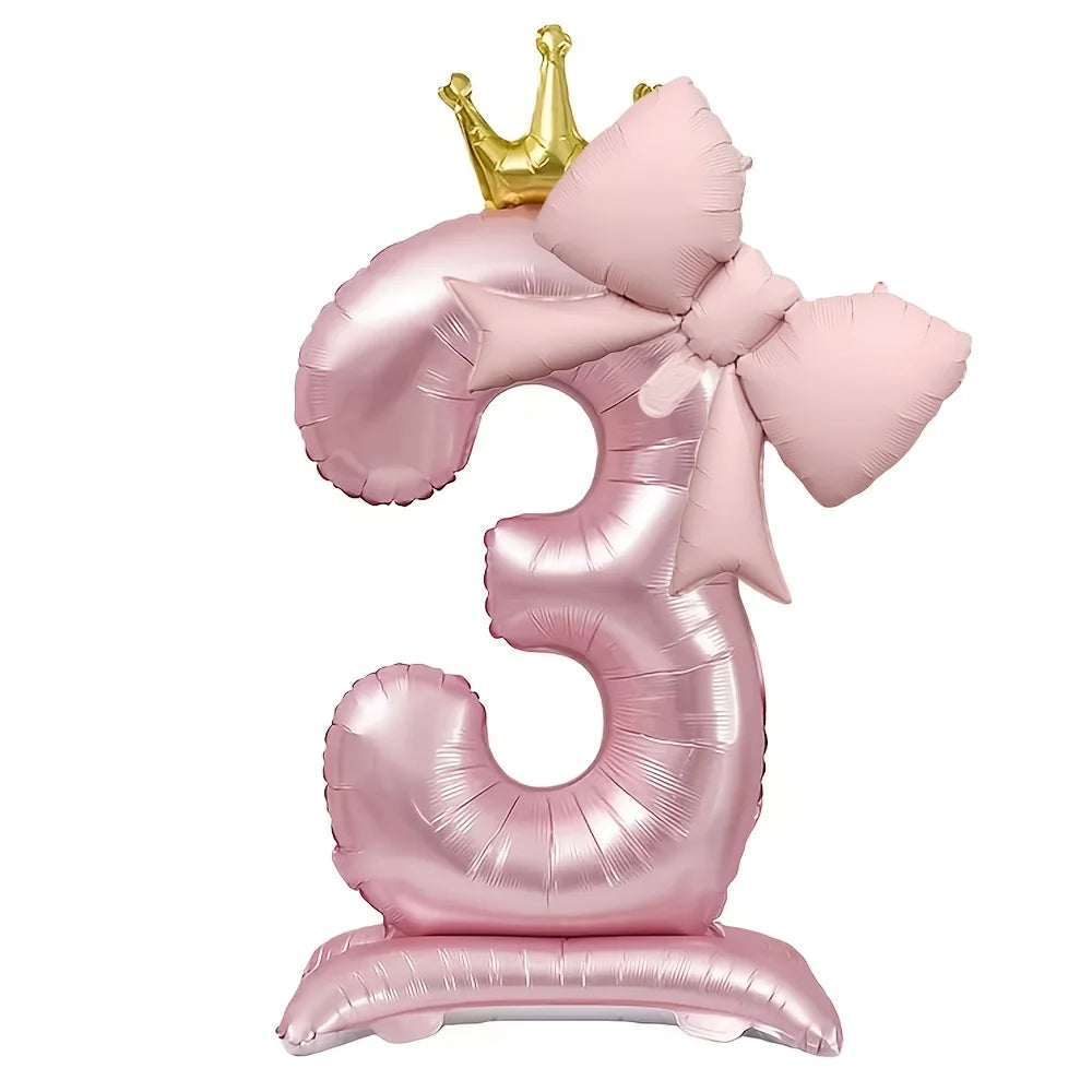 Pink Crown Number Balloon 🎀