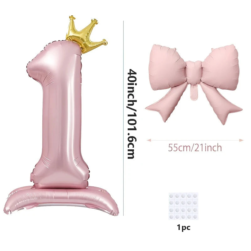 Pink Crown Number Balloon 🎀