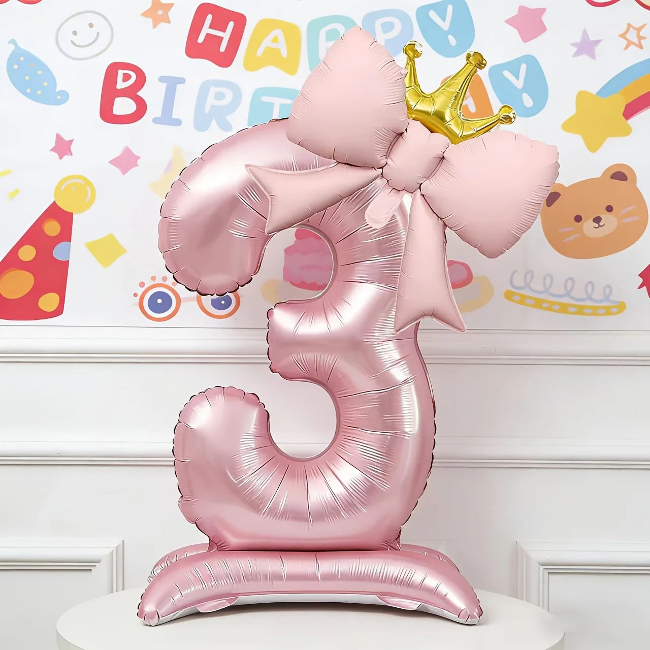 Pink Crown Number Balloon 🎀