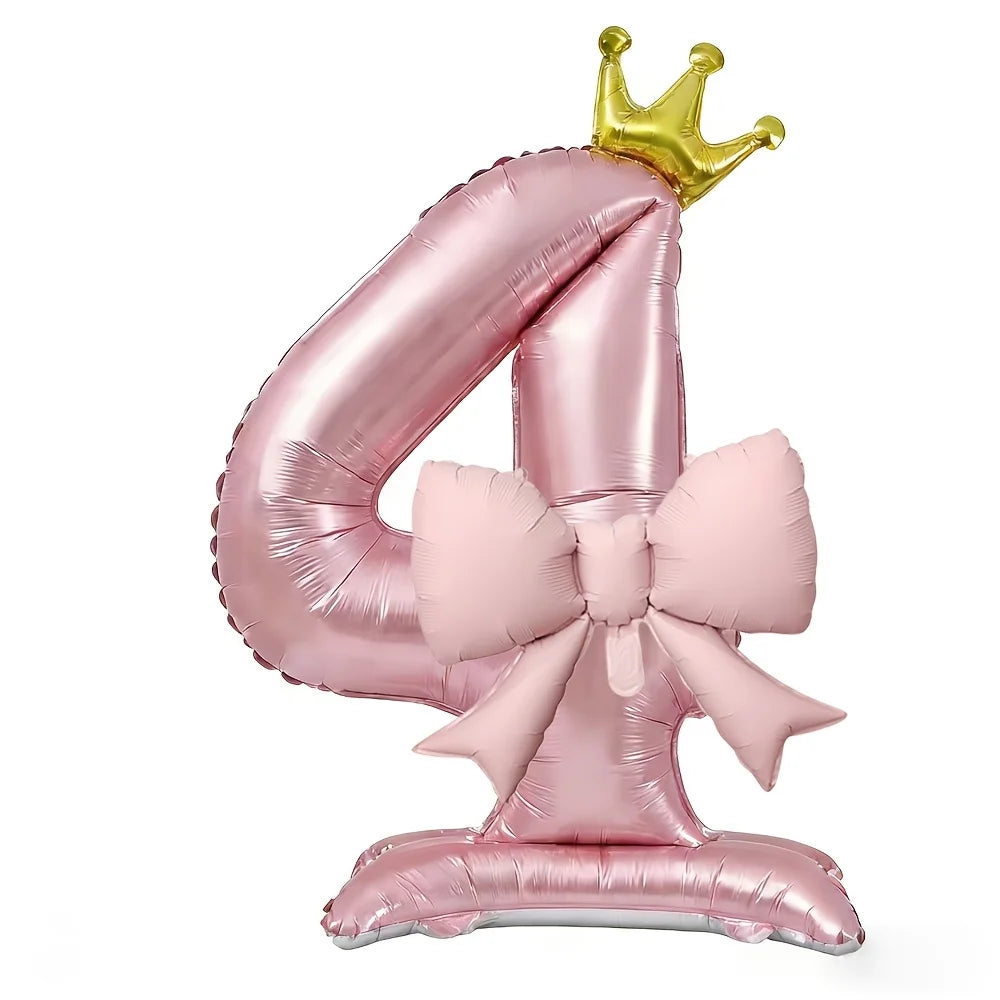 Pink Crown Number Balloon 🎀