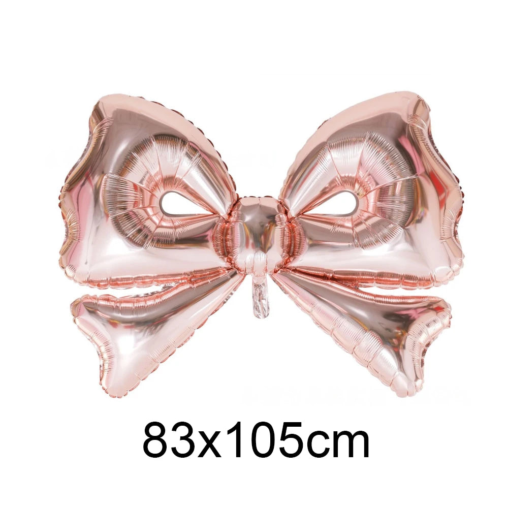 Pink Bow Birthday Party Decorations Girls Birthday Decor Banner Balloons Bow Napinks Plate Cup Pink Bow Theme Tableware Supplies