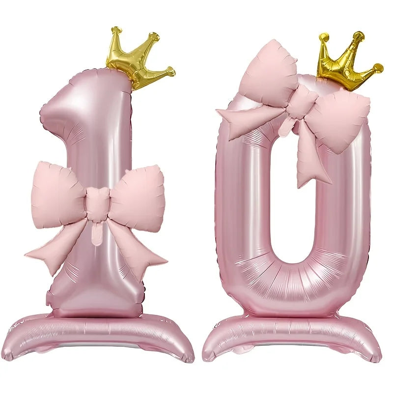 Pink Crown Number Balloon 🎀