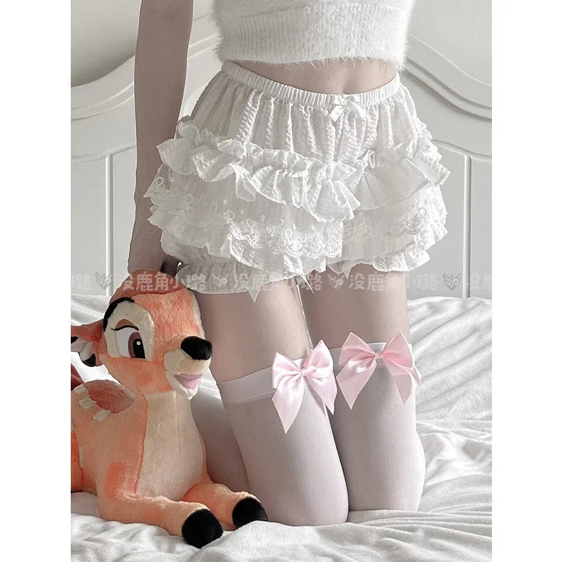 Sexy Women's Hosiery Pink Bow Stay Up Thigh High Silk Stockings Ladies Sweet JK Lolita Bowknot Long Socks Students Stockings
