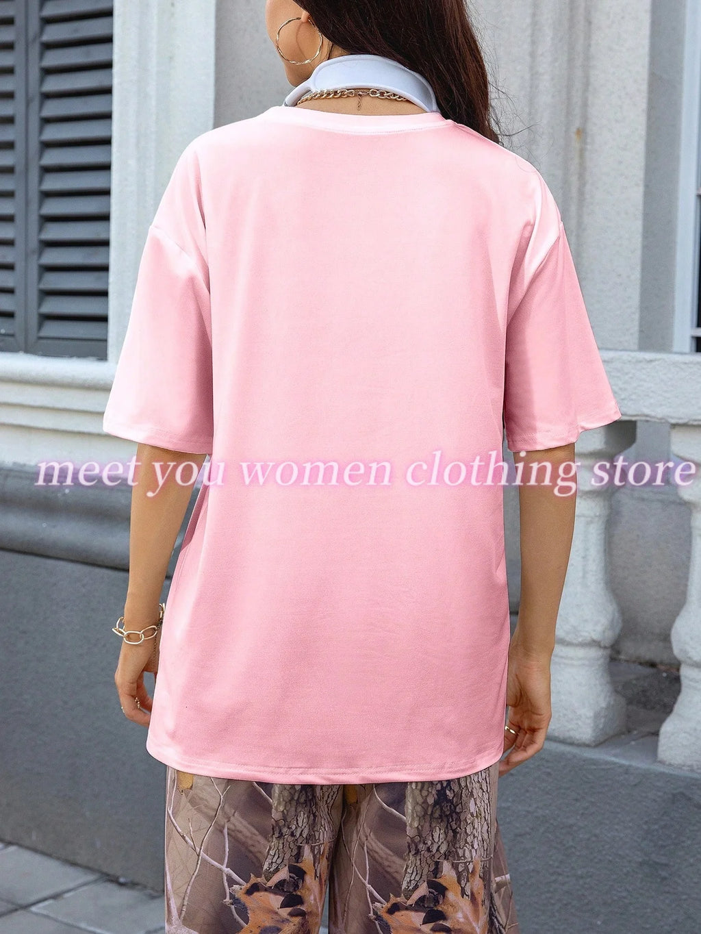 Pink Bow Tie  Print Pink T-shirt Women Summer Retro American style Casual Short Sleeve  Girl  Tops  Streetwear Sexy Tees
