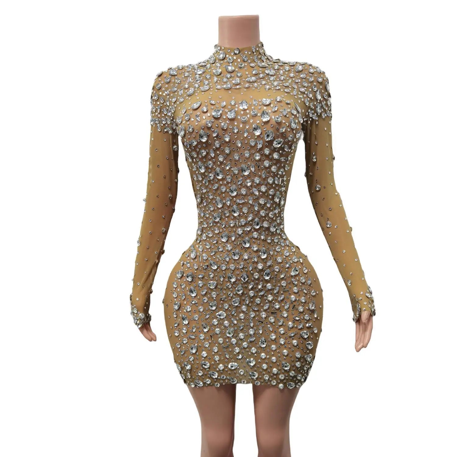 Sexy Dance Pink Dress Performance Sparkly Pink Rhinestones Dress Women Evening Birthday Celebrate Party Outfit 2025 Cuixing