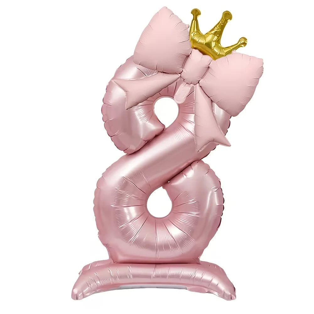 Pink Crown Number Balloon 🎀