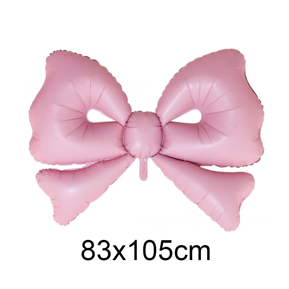 Pink Bow Birthday Party Decorations Girls Birthday Decor Banner Balloons Bow Napinks Plate Cup Pink Bow Theme Tableware Supplies