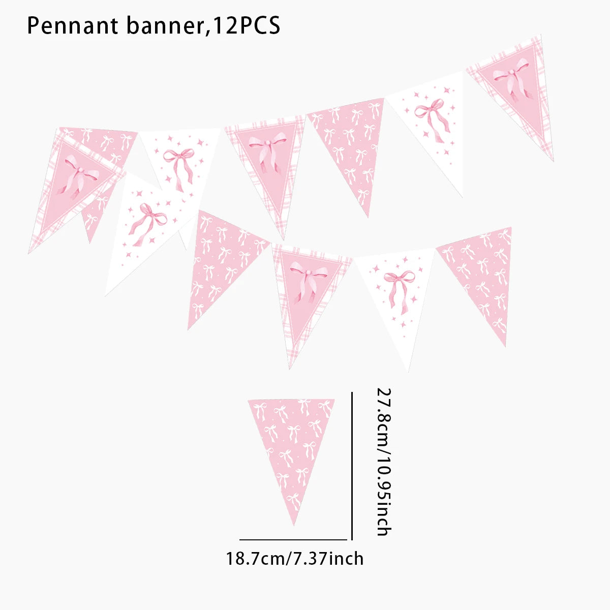 Pink Bow Birthday Party Decorations Girls Birthday Decor Banner Balloons Bow Napinks Plate Cup Pink Bow Theme Tableware Supplies