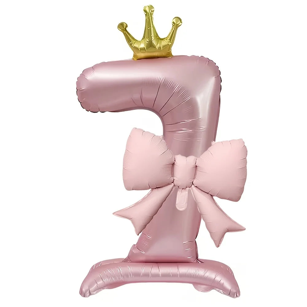 Pink Crown Number Balloon 🎀