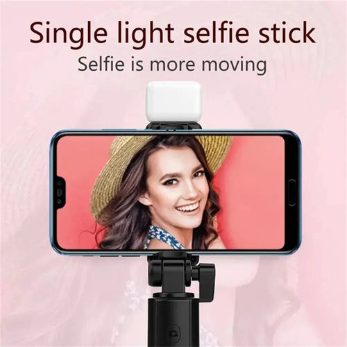 AILEHKUO R1 Bluetooth Selfie Stick Tripod with Fill Light Pinkshop