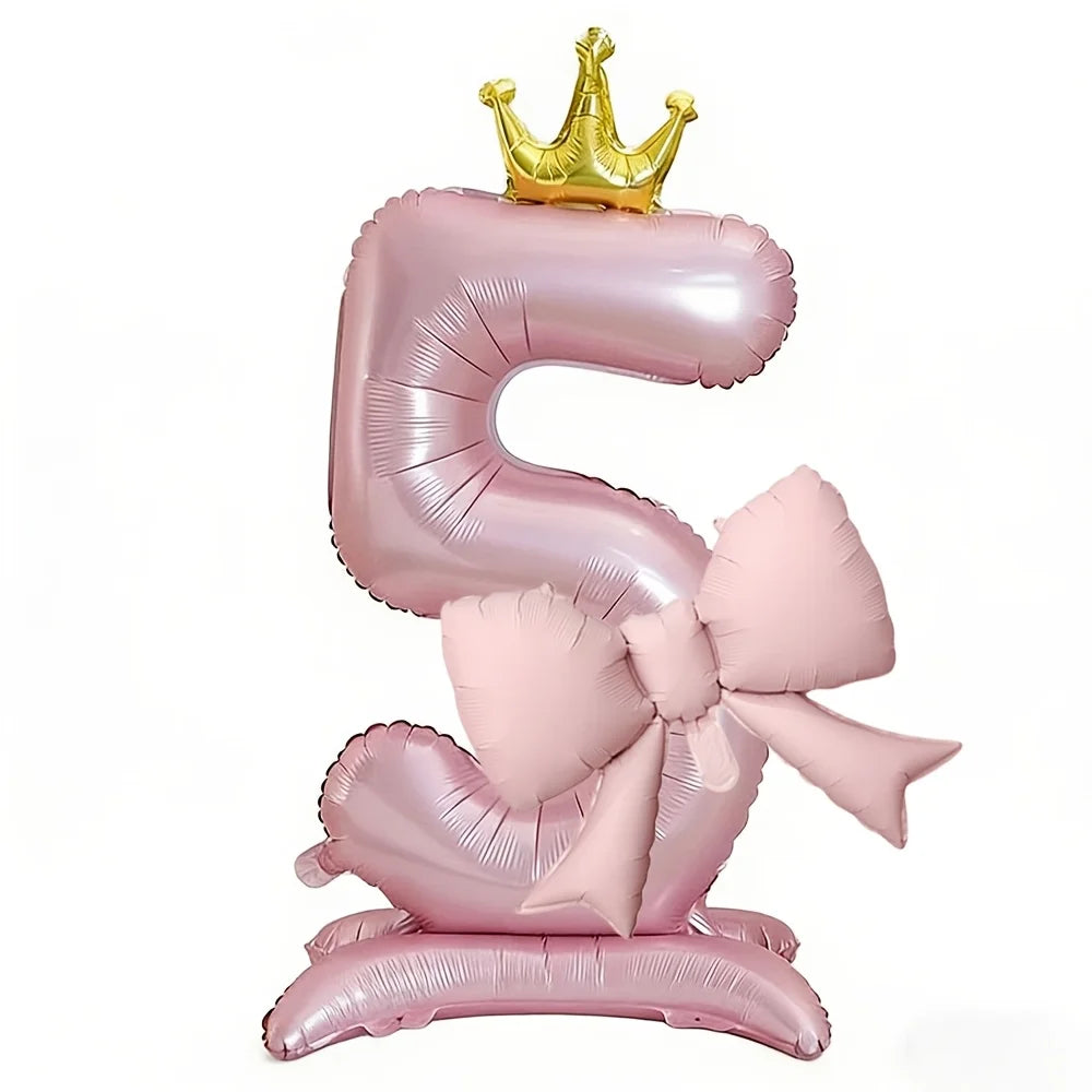 Pink Crown Number Balloon 🎀