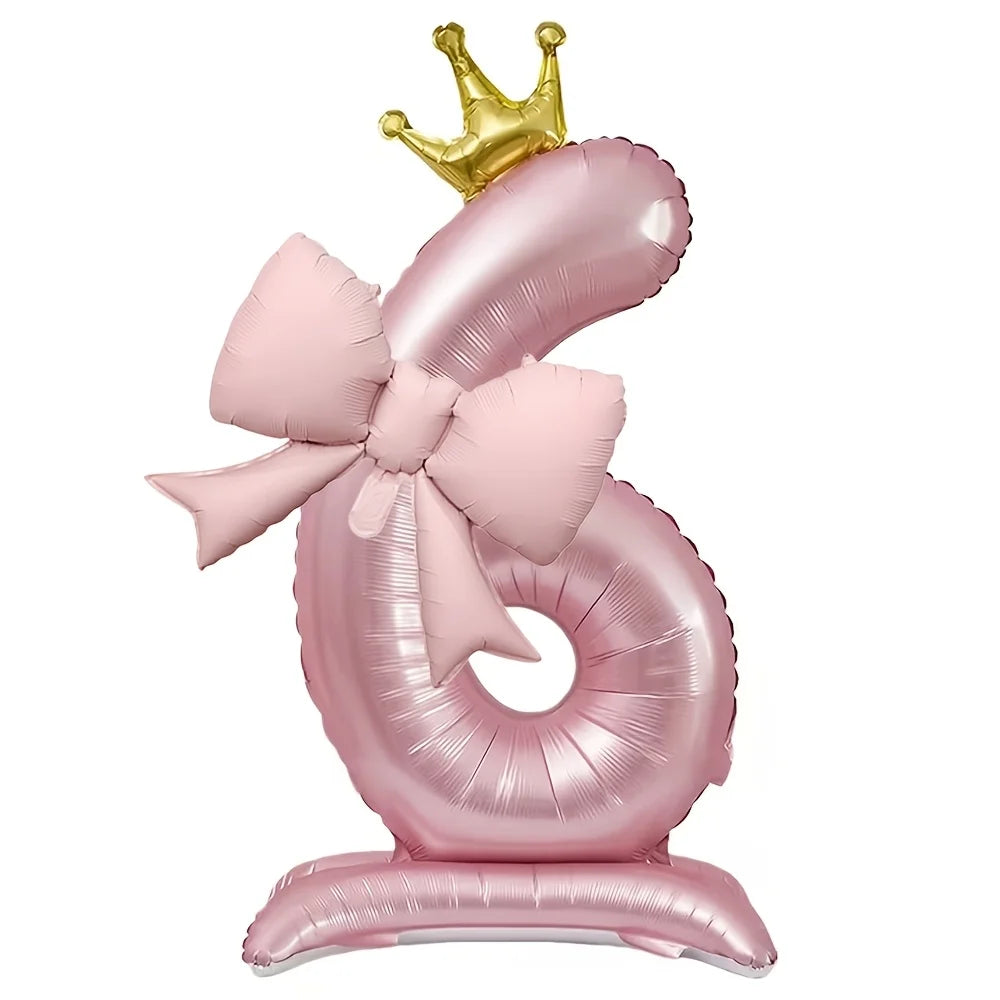 Pink Crown Number Balloon 🎀