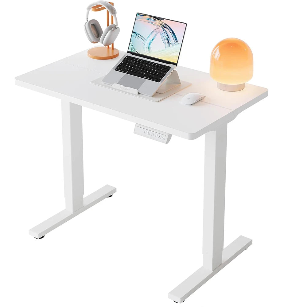Pink Gaming Desk with LED Strip Home Office Computer Desk Ergonomic with Cup Holder for Girls Women