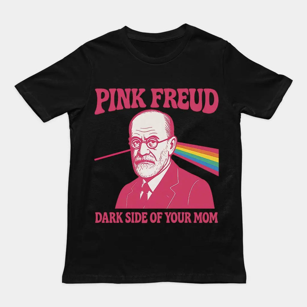 Pink Freud Dark Side of Your Mom T-Shirt Y2K Vintage Printed Cotton Short-sleeved Casual Fashion Loose Streetwear Unisex