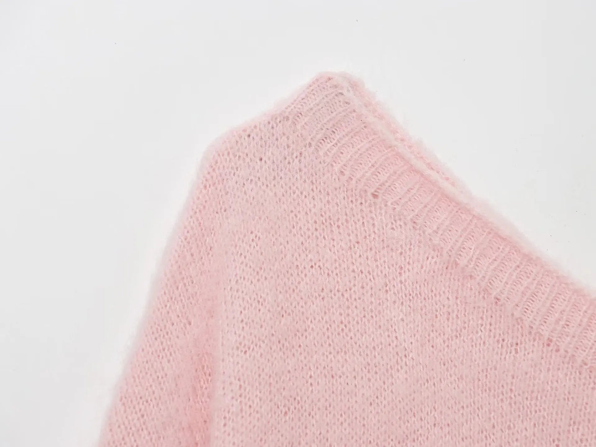 Pink Loose Pullover Sweater Women Autumn New Skew Collar Long Sleeve Knitted Sweaters Sweet Casual Fashion Simple Jumpers Tops