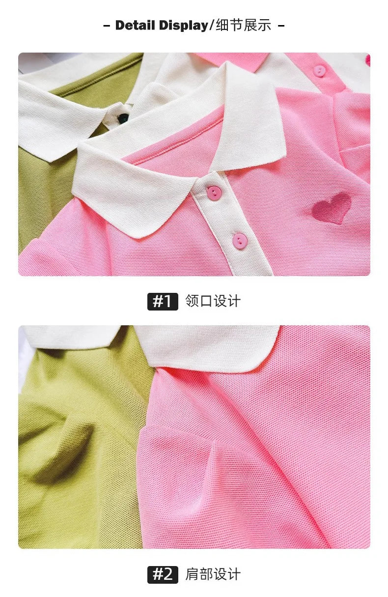 2027 Baby Pink Dress Clothes Summer Short Sleeves Green Dress Clothing Fashion Kids Girls Princess Dresses
