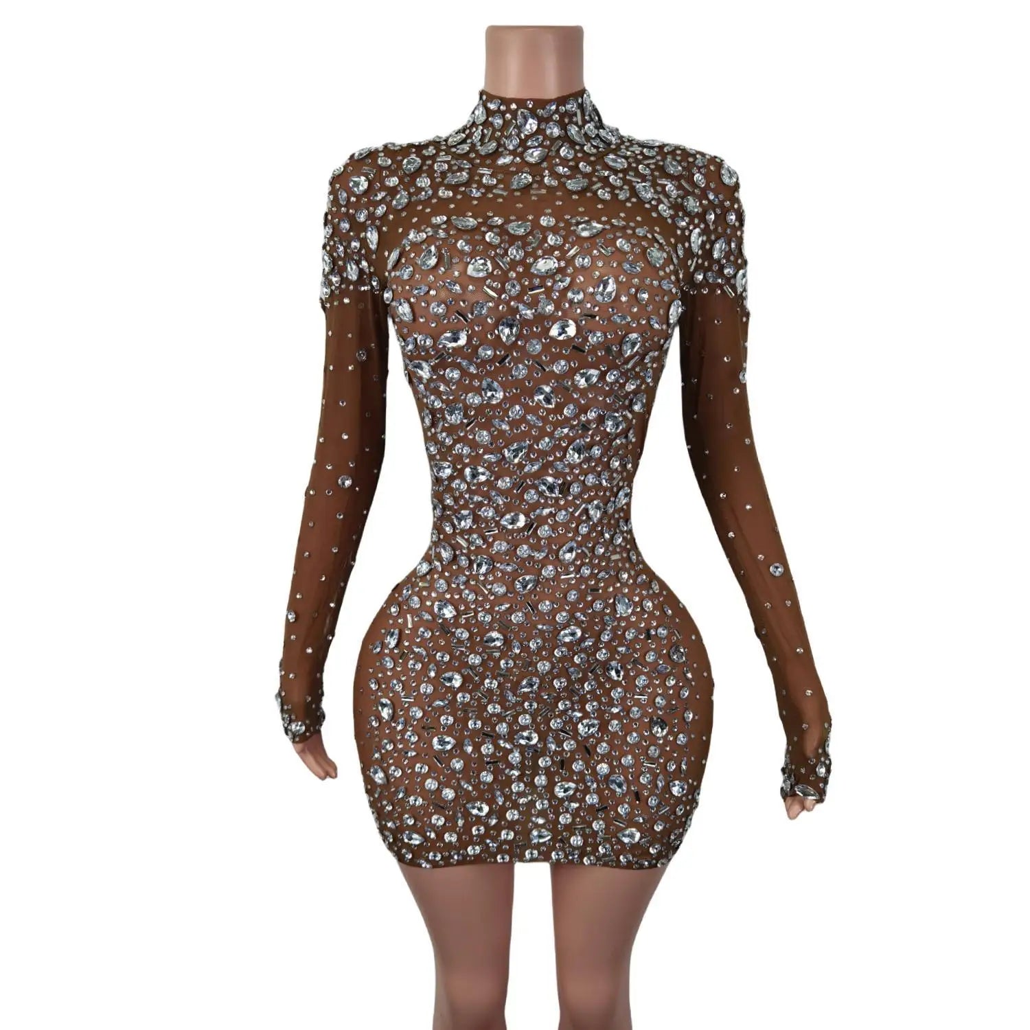 Sexy Dance Pink Dress Performance Sparkly Pink Rhinestones Dress Women Evening Birthday Celebrate Party Outfit 2025 Cuixing
