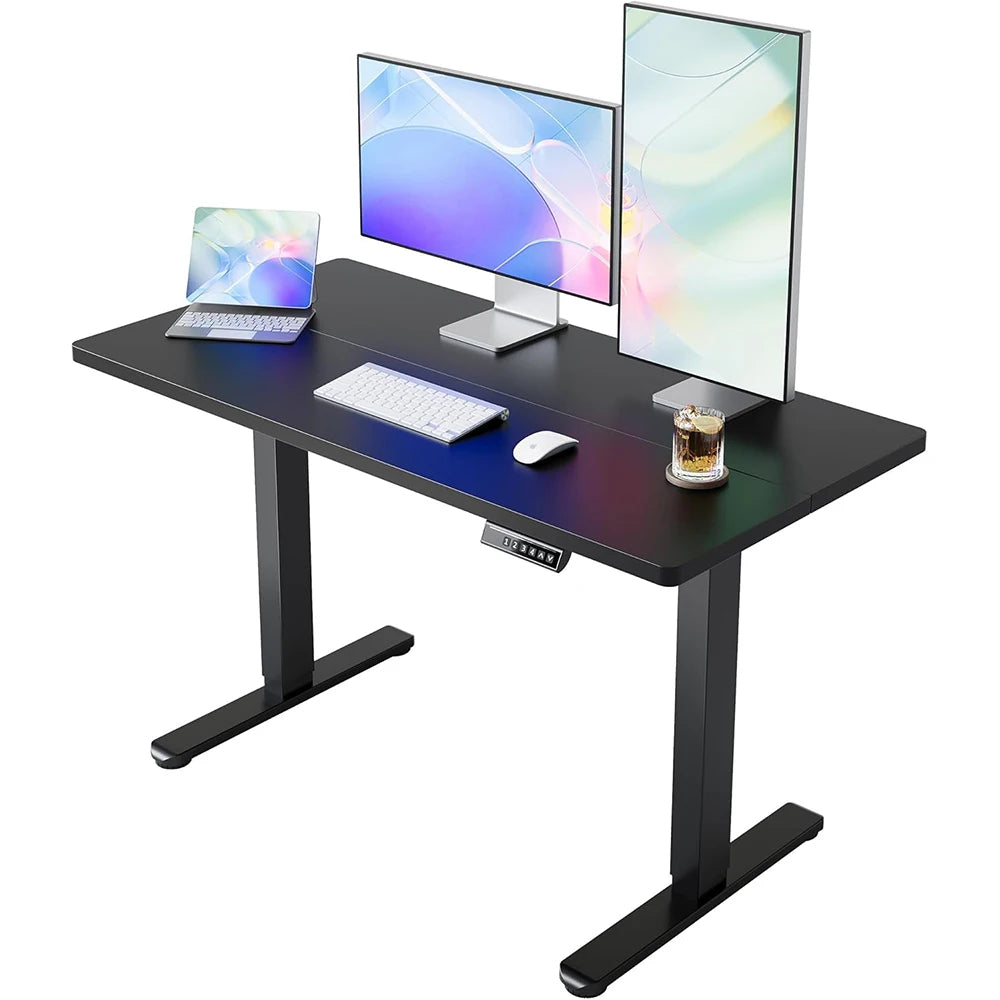 Pink Gaming Desk with LED Strip Home Office Computer Desk Ergonomic with Cup Holder for Girls Women