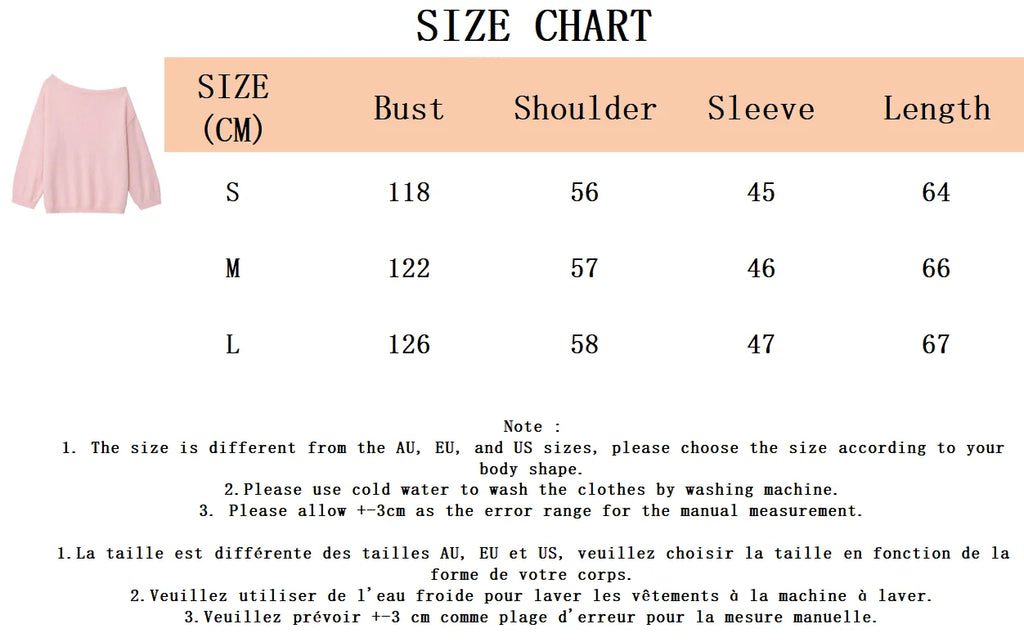 Pink Loose Pullover Sweater Women Autumn New Skew Collar Long Sleeve Knitted Sweaters Sweet Casual Fashion Simple Jumpers Tops