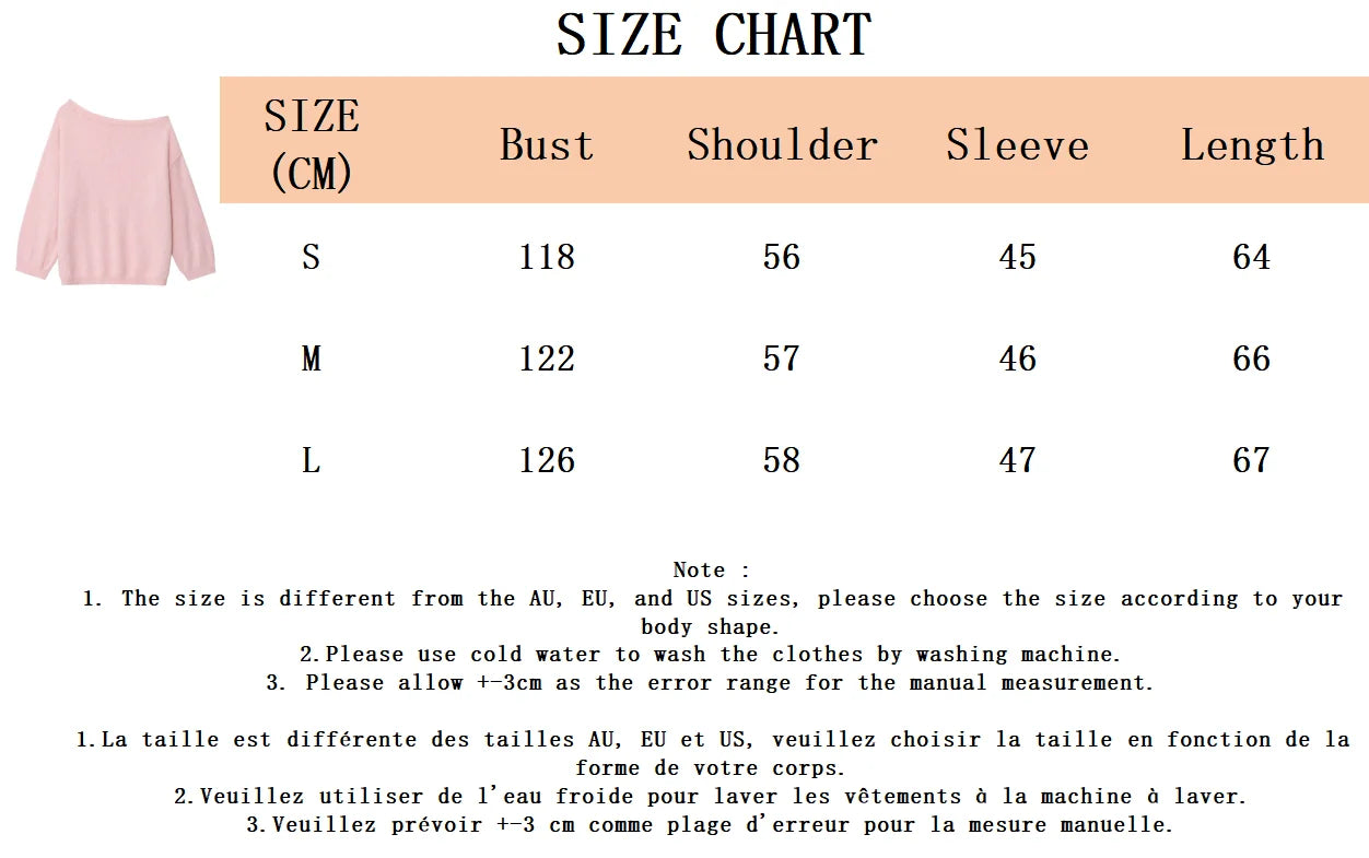Pink Loose Pullover Sweater Women Autumn New Skew Collar Long Sleeve Knitted Sweaters Sweet Casual Fashion Simple Jumpers Tops