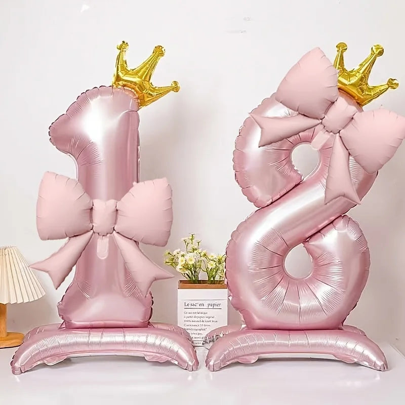 Pink Crown Number Balloon 🎀