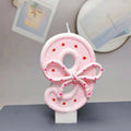 Pink Bow 0-9 Birthday Candles,Candles for Decoration for Party Supplies Kids Girls Adults Birthday Wedding Anniversary Party