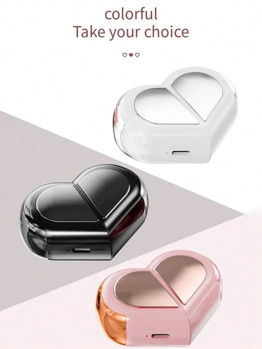 Pink Heart Wireless Earbuds for Girls Cute Small Earphones Hifi Stereo Sound Bluetooth Headsets Touch Control Gaming Handphones
