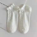 Pink Purple Women Short Socks JK Lolita Kawaii Cute Ruffle Socks Cotton Thin Breathable Low Cut Ankle Boat Socks Sox Sweet Girls