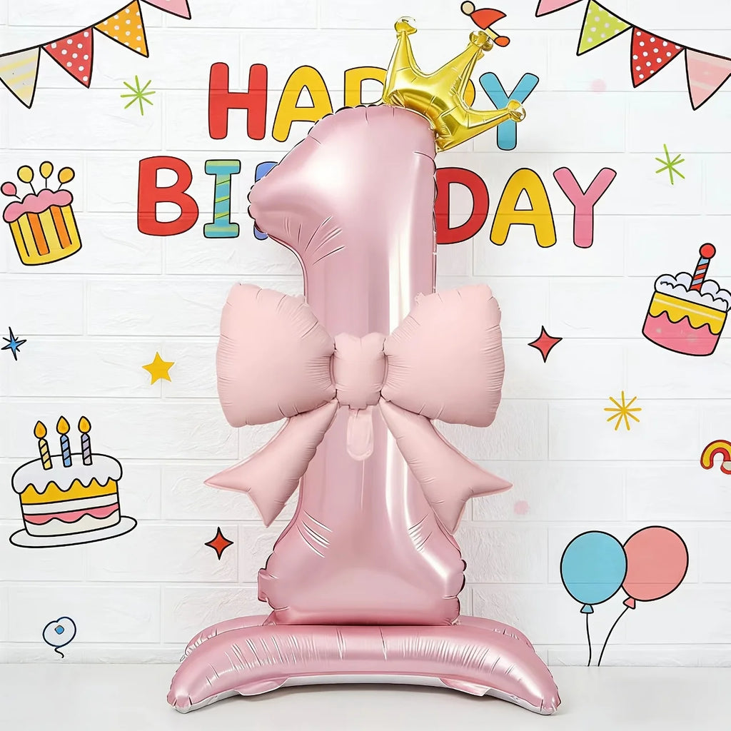 Pink Crown Number Balloon 🎀