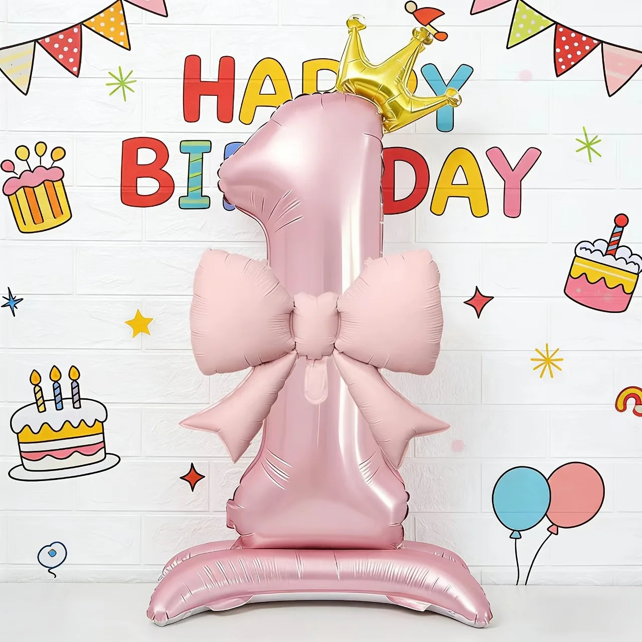 Pink Crown Number Balloon 🎀